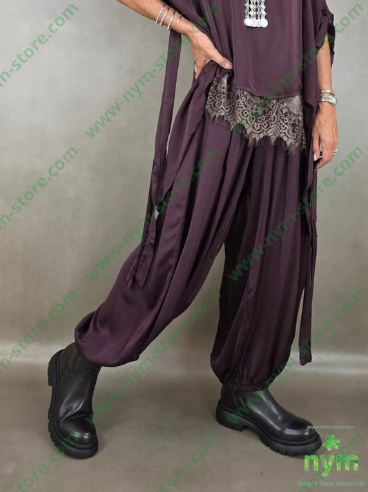 pantalone raso con elastico 60ry40vi - U / BORDO / AI26 - PANTALONE