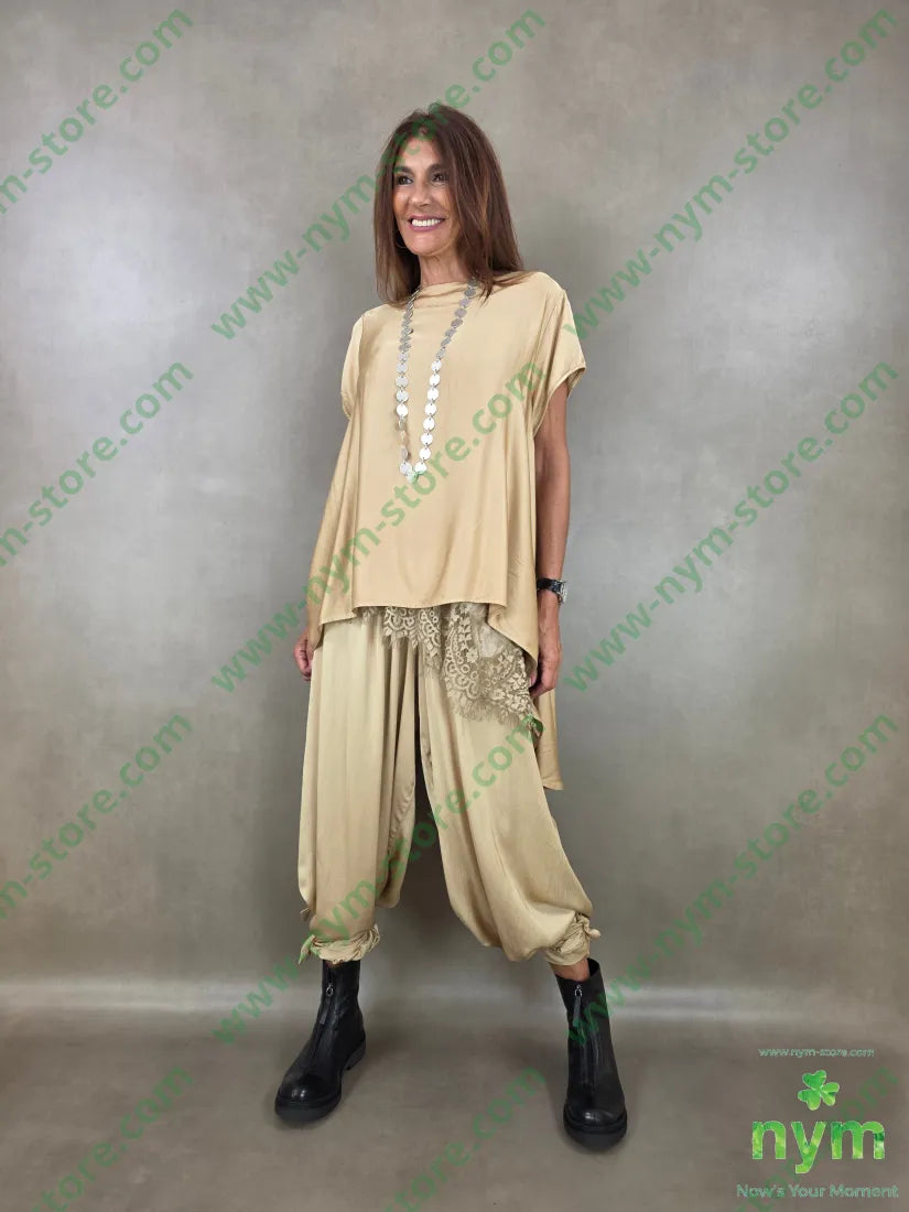 pantalone raso con fiocco 60ry40vi - U / CAMMELLO / AI26 - PANTALONE