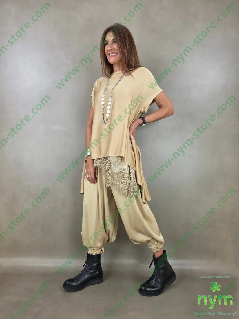 pantalone raso con fiocco 60ry40vi - U / CAMMELLO / AI26 - PANTALONE