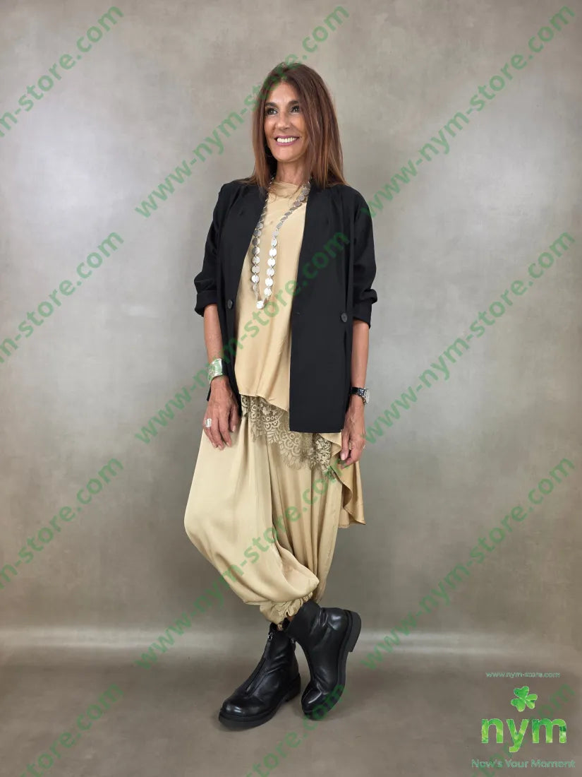 pantalone raso con fiocco 60ry40vi - U / CAMMELLO / AI26 - PANTALONE