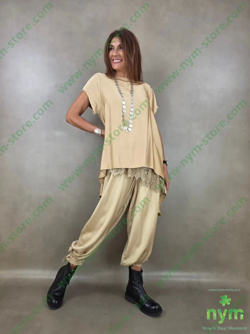 pantalone raso con fiocco 60ry40vi - U / CAMMELLO / AI26 - PANTALONE