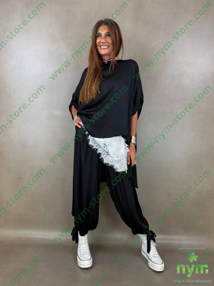 pantalone raso con fiocco 60ry40vi - PANTALONE
