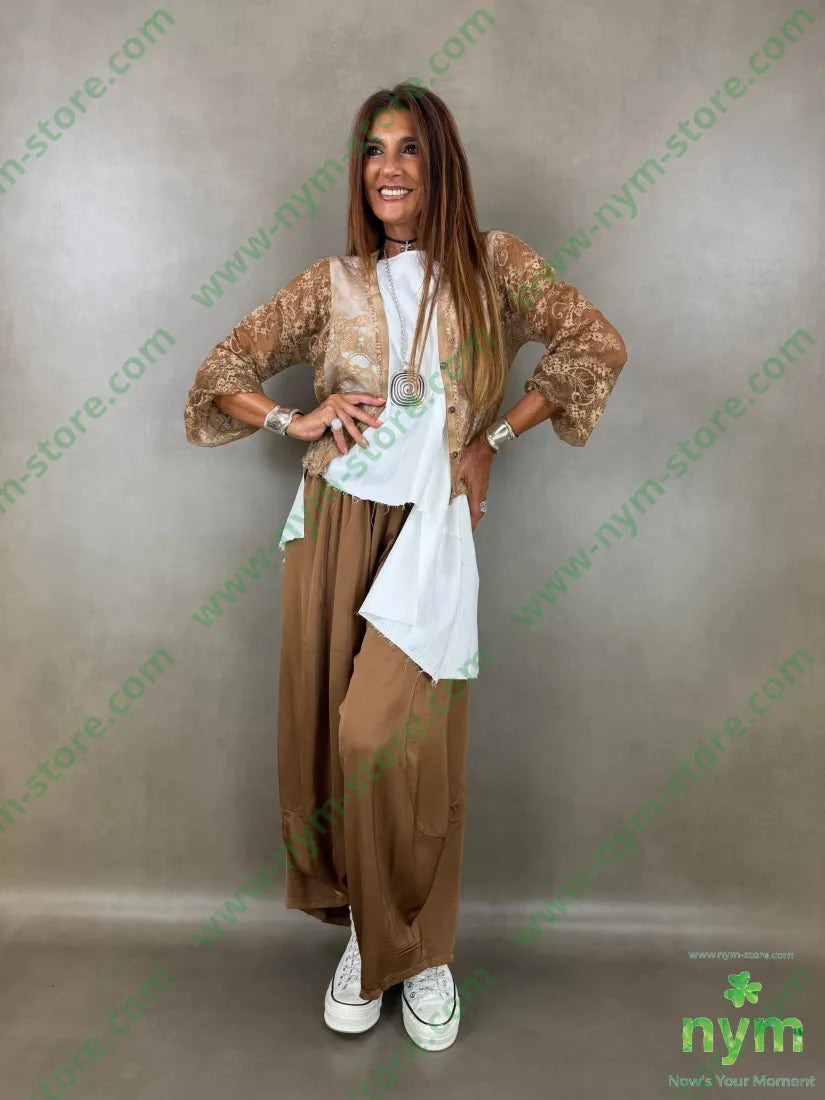 pantalone raso largo 60ry40vi - U / CAMMELLO / AI26 - PANTALONE