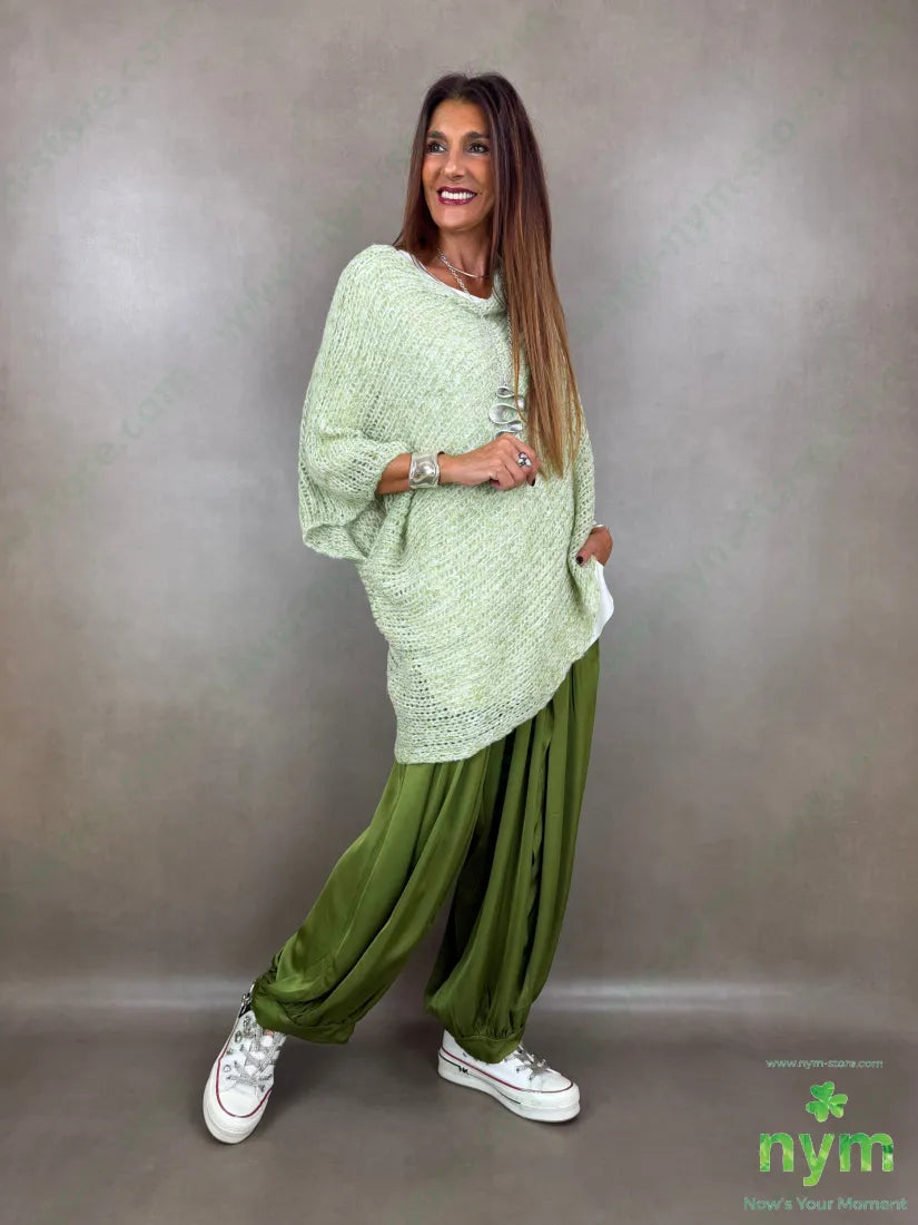 pantalone raso sormonto gamba 60ry40vi - U / VERDE / AI26 - PANTALONE