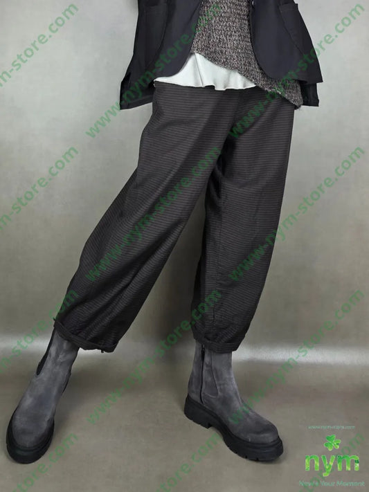 pantalone riga cucitura fondo 100co U / MARRONE / AI25 PANTALONE