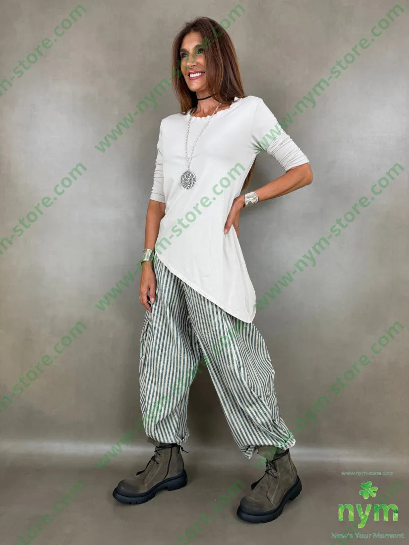 pantalone riga melange ciniglia 100co - PANTALONE