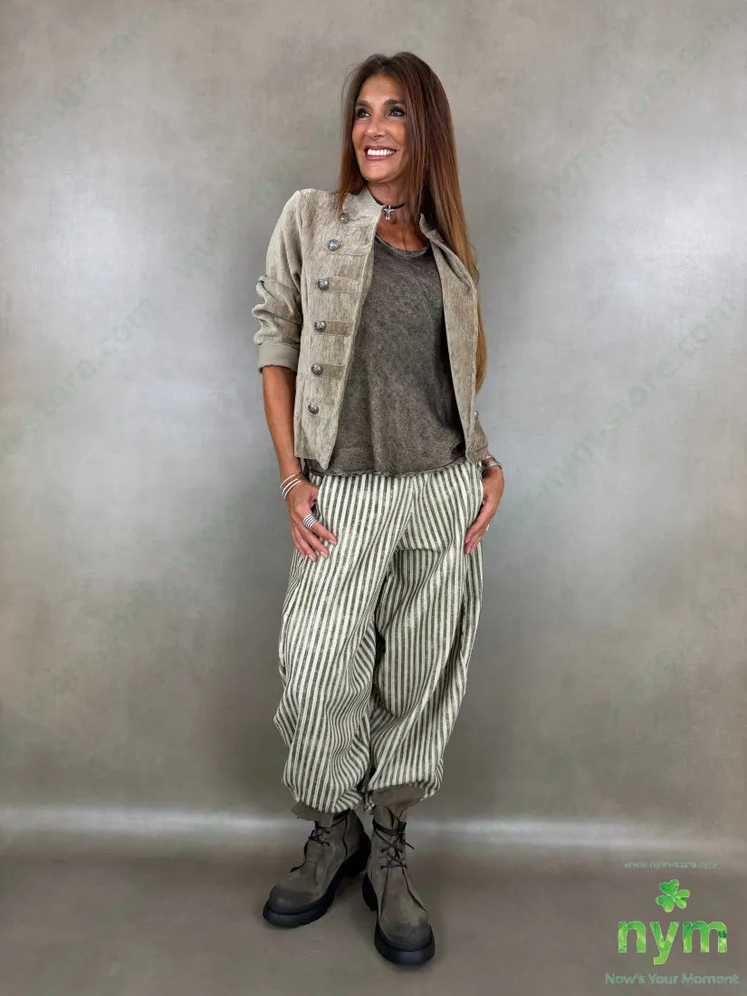 pantalone riga melange ciniglia 100co - PANTALONE