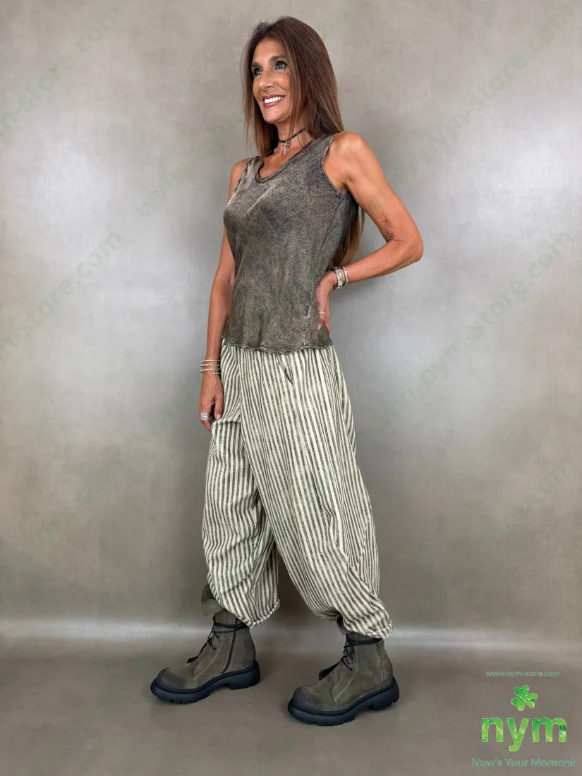 pantalone riga melange ciniglia 100co - PANTALONE