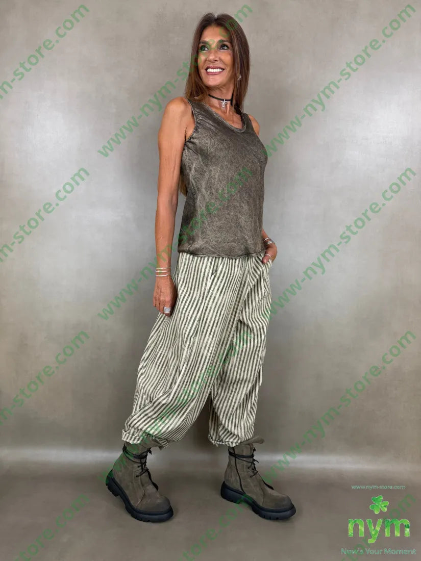pantalone riga melange ciniglia 100co - PANTALONE