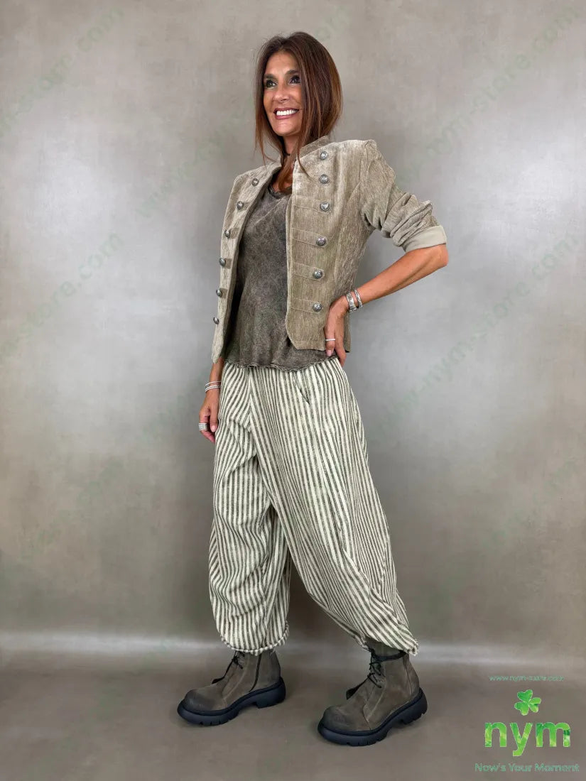 pantalone riga melange ciniglia 100co - PANTALONE