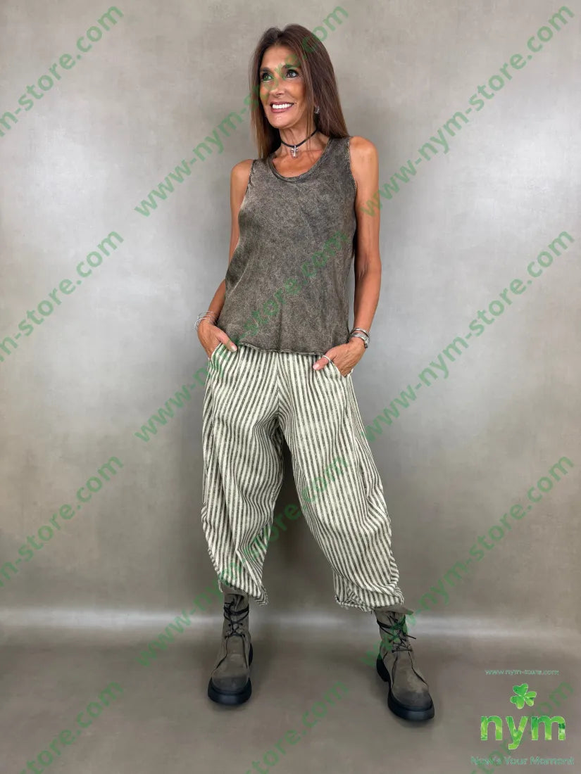 pantalone riga melange ciniglia 100co - PANTALONE