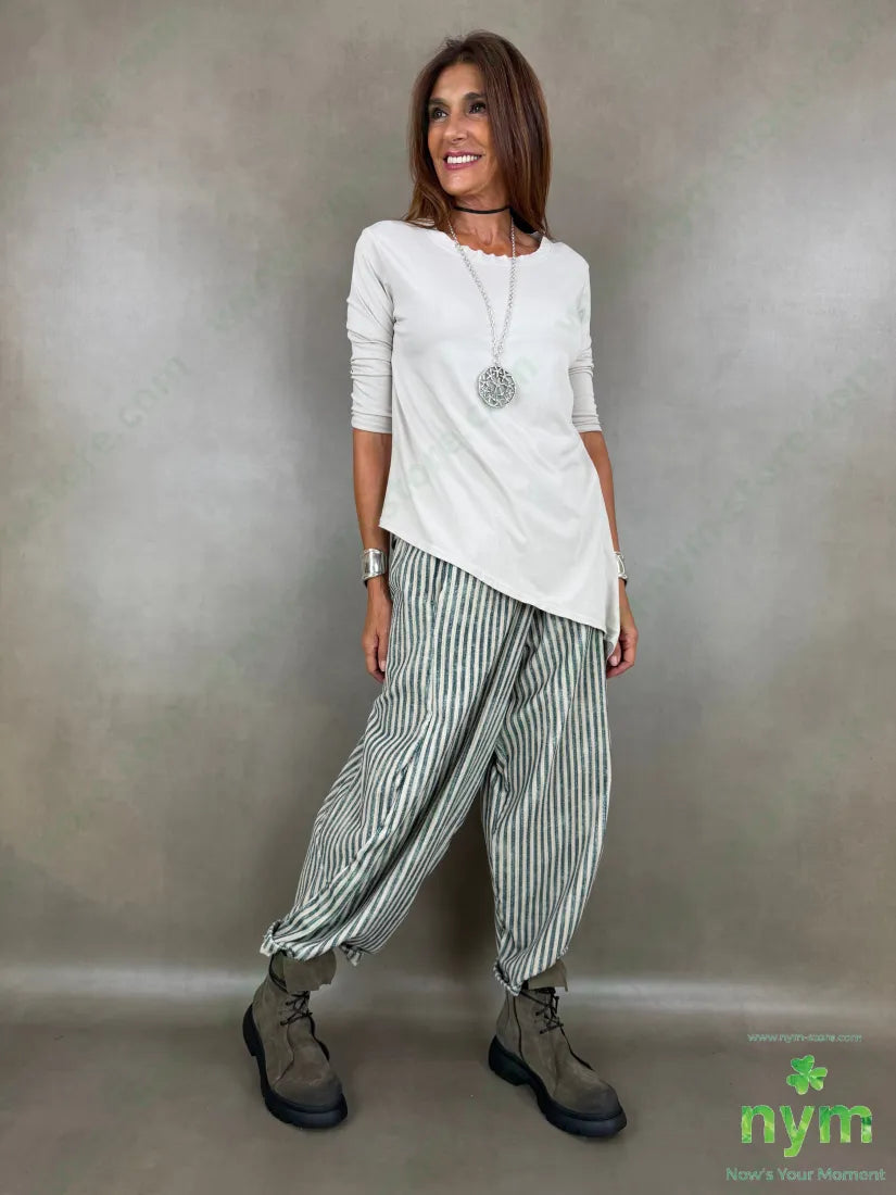 pantalone riga melange ciniglia 100co - PANTALONE