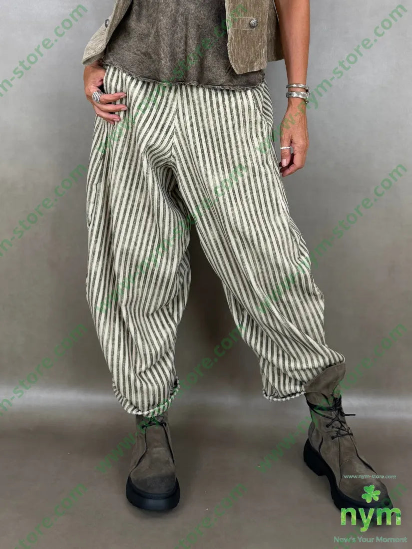 pantalone riga melange ciniglia 100co - PANTALONE