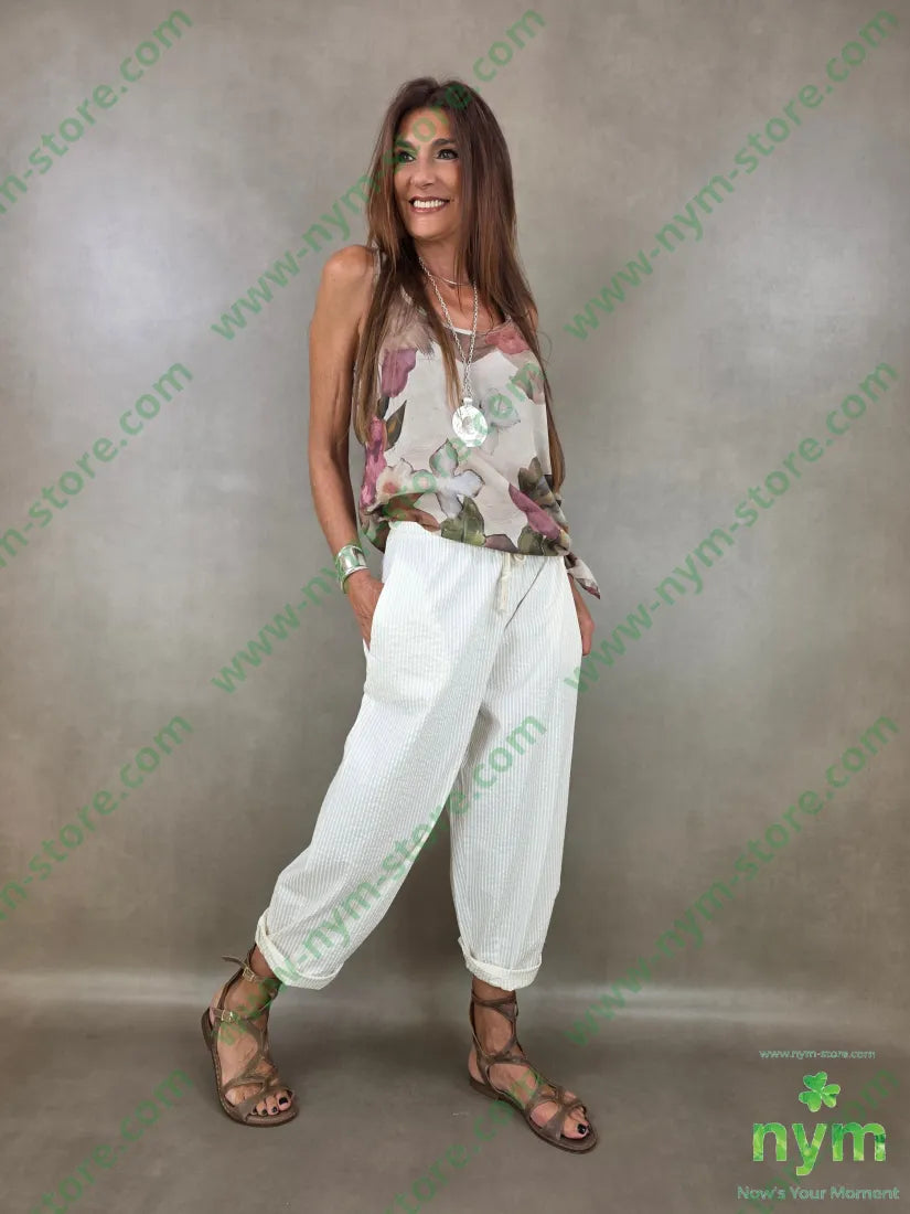 pantalone righine cotone 98co2ea - U / BURRO / PE26 - PANTALONE