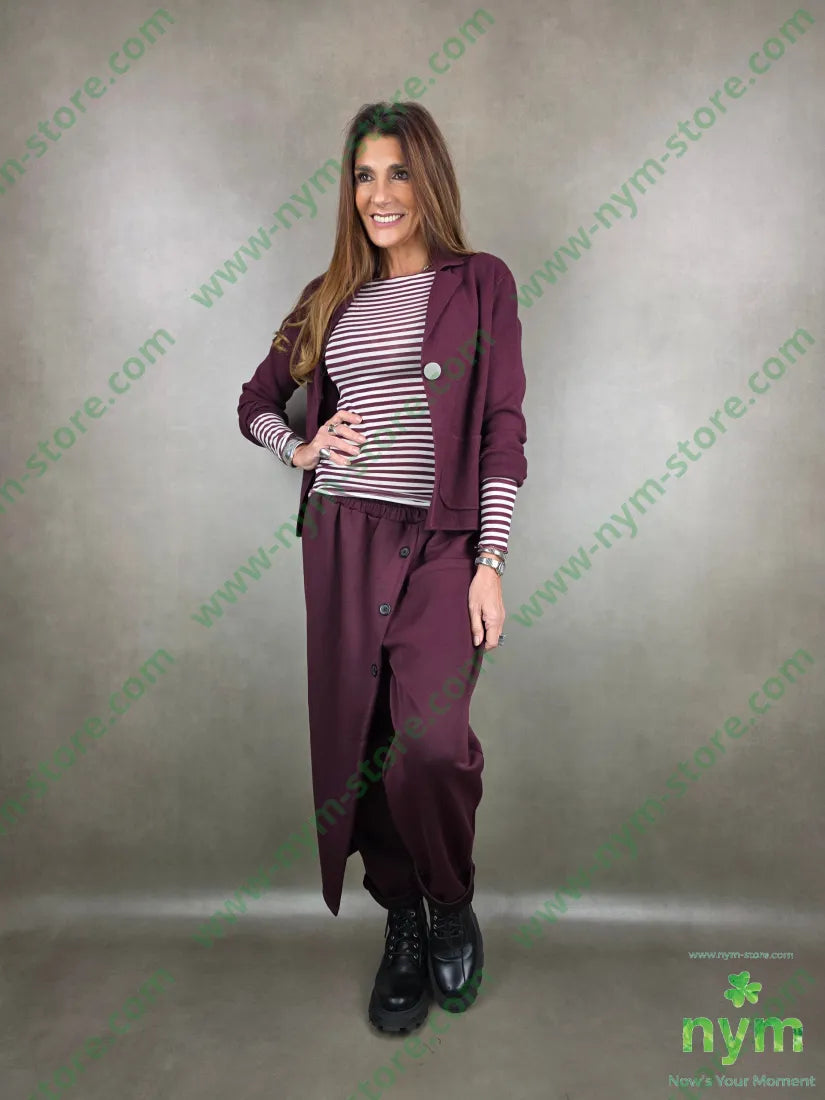 pantalone scuba tre bottoni pannello 65vi30ny5ea U / BORDO / AI25 PANTALONE