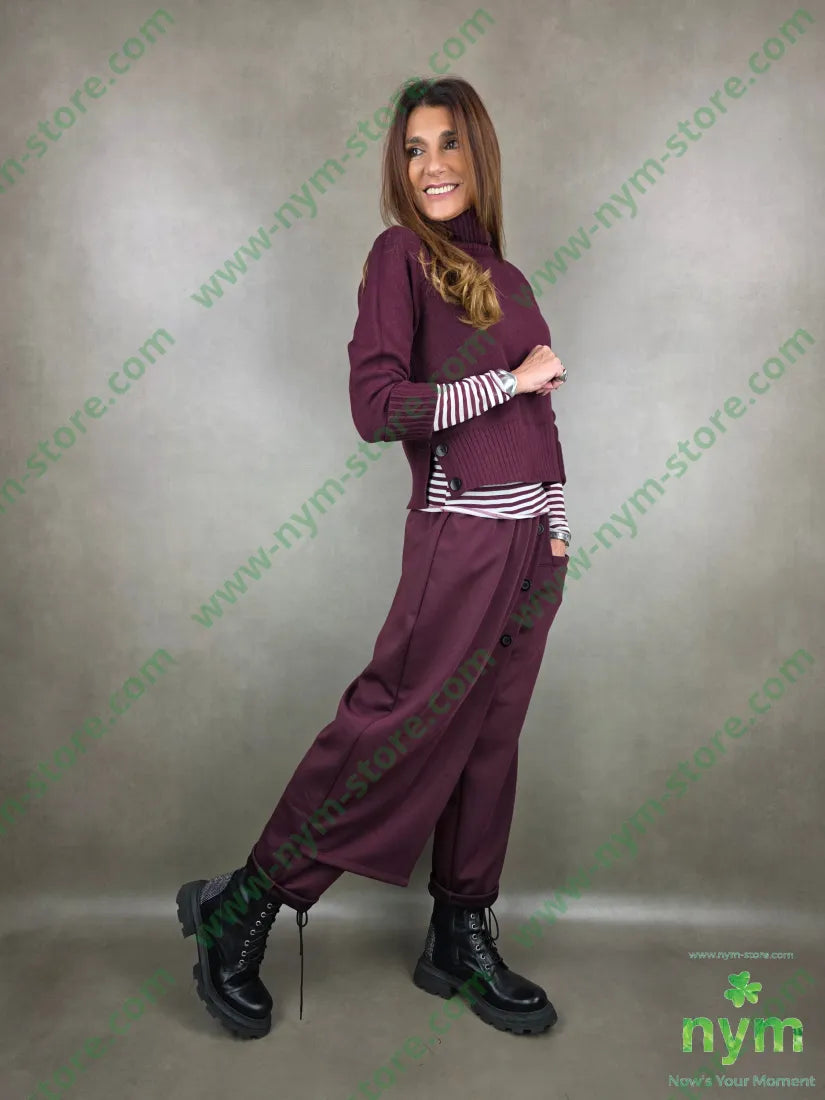 pantalone scuba tre bottoni pannello 65vi30ny5ea U / BORDO / AI25 PANTALONE