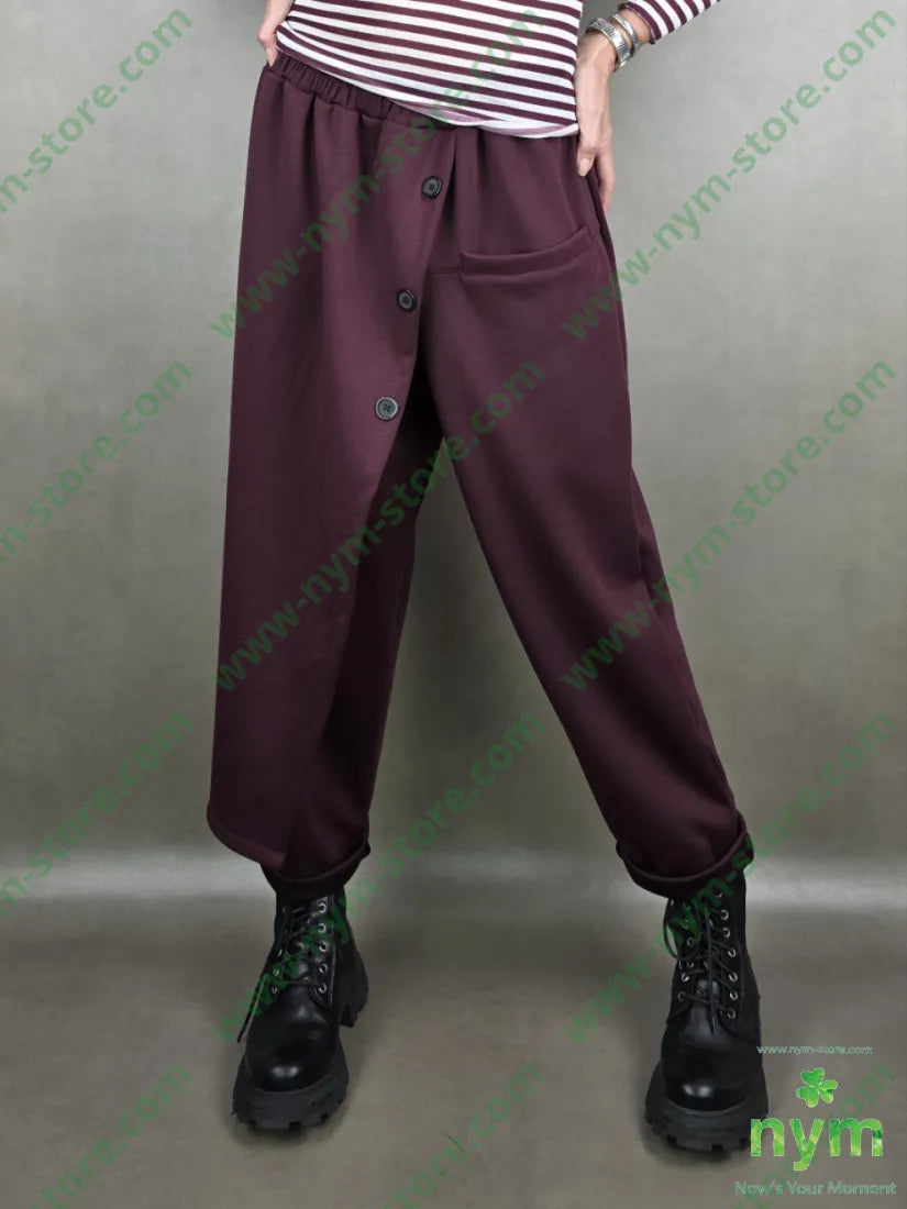 pantalone scuba tre bottoni pannello 65vi30ny5ea U / BORDO / AI25 PANTALONE