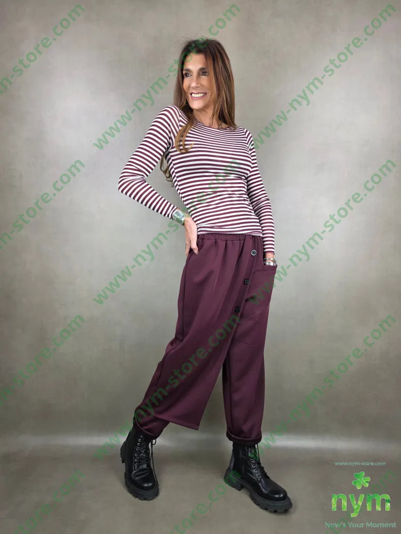 pantalone scuba tre bottoni pannello 65vi30ny5ea U / BORDO / AI25 PANTALONE