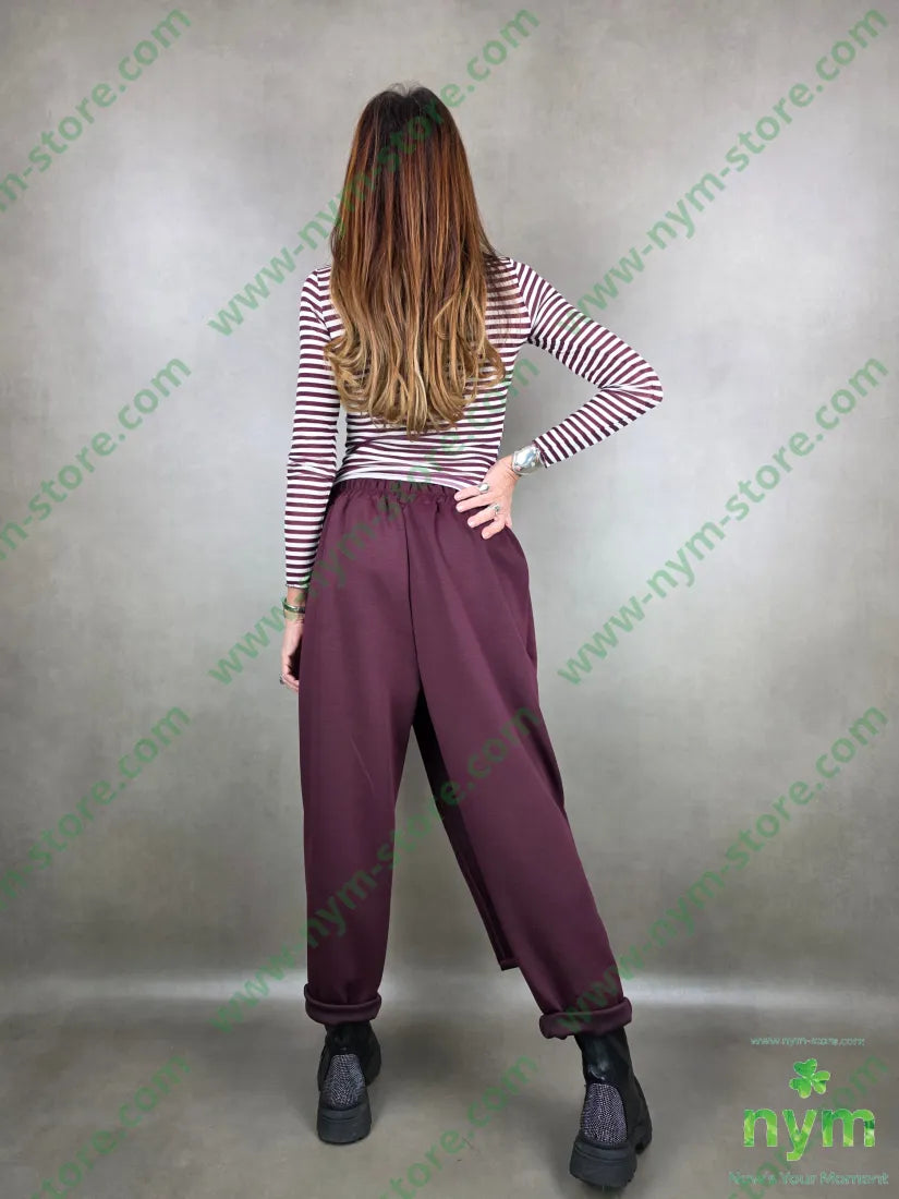 pantalone scuba tre bottoni pannello 65vi30ny5ea U / BORDO / AI25 PANTALONE