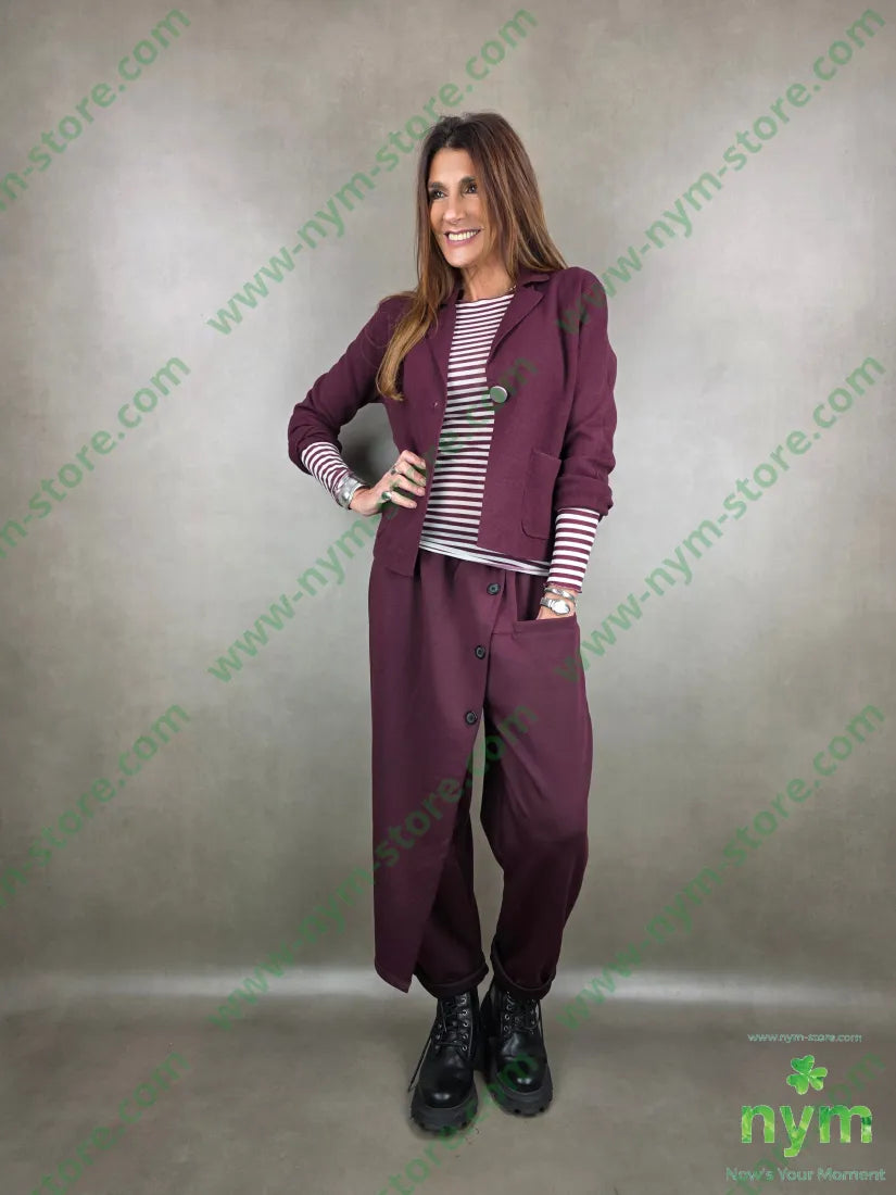 pantalone scuba tre bottoni pannello 65vi30ny5ea U / BORDO / AI25 PANTALONE