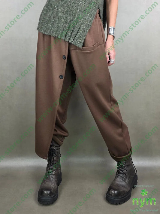 pantalone scuba tre bottoni pannello 65vi30ny5ea U / TABACCO / AI25 PANTALONE