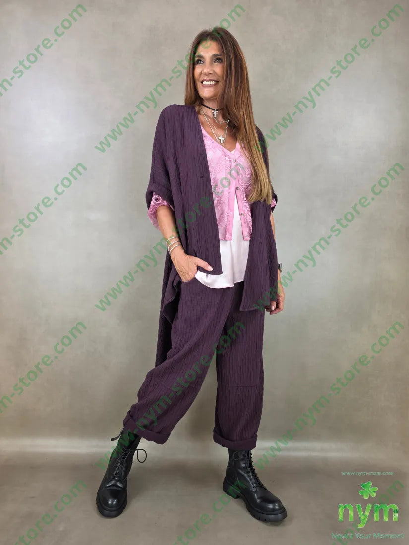 pantalone simil plisse 100co - PANTALONE