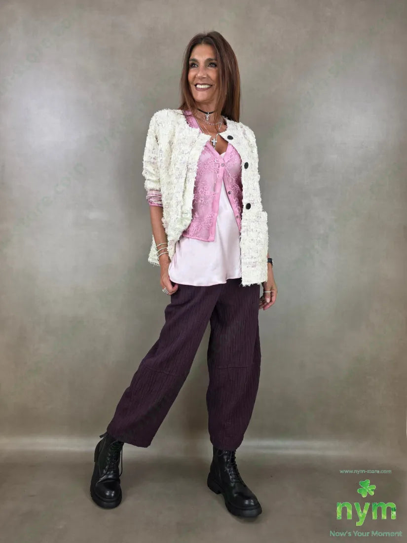 pantalone simil plisse 100co - PANTALONE