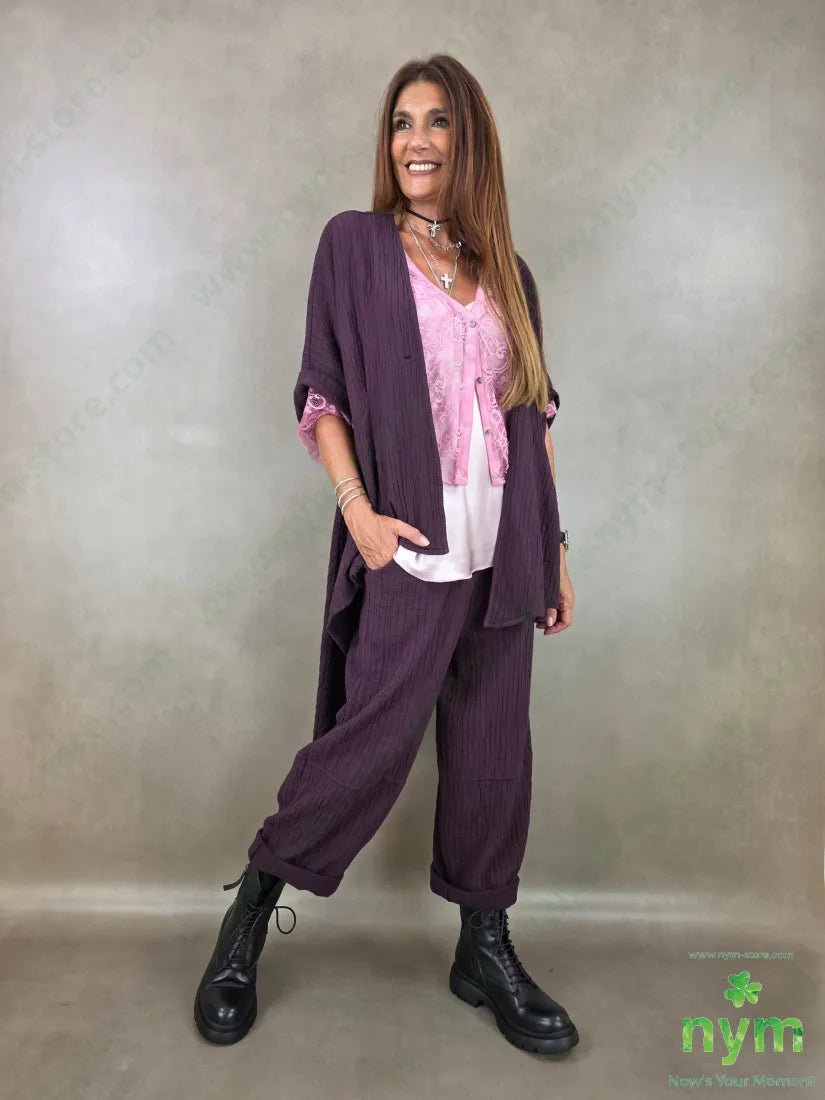 pantalone simil plisse 100co - PANTALONE