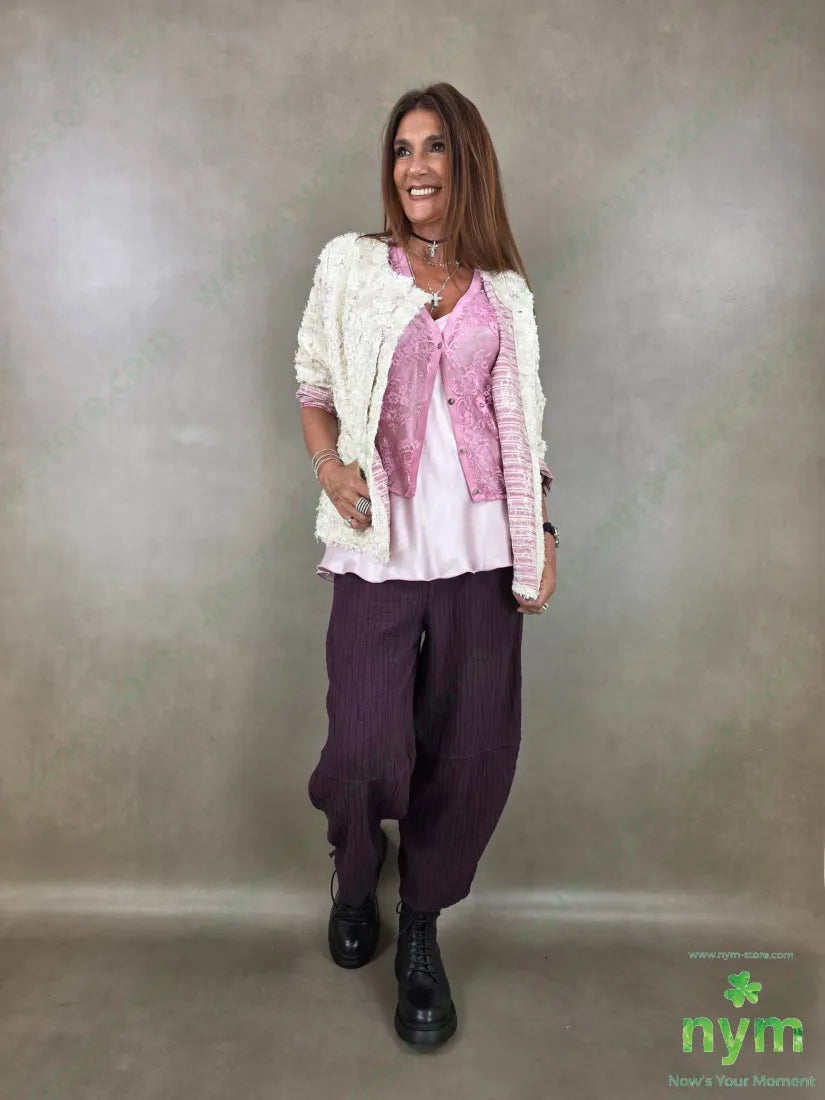 pantalone simil plisse 100co - PANTALONE