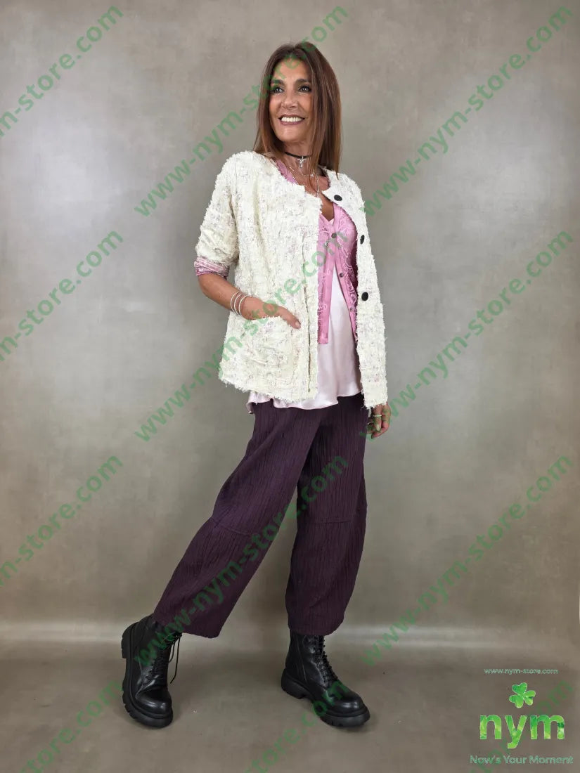 pantalone simil plisse 100co - PANTALONE