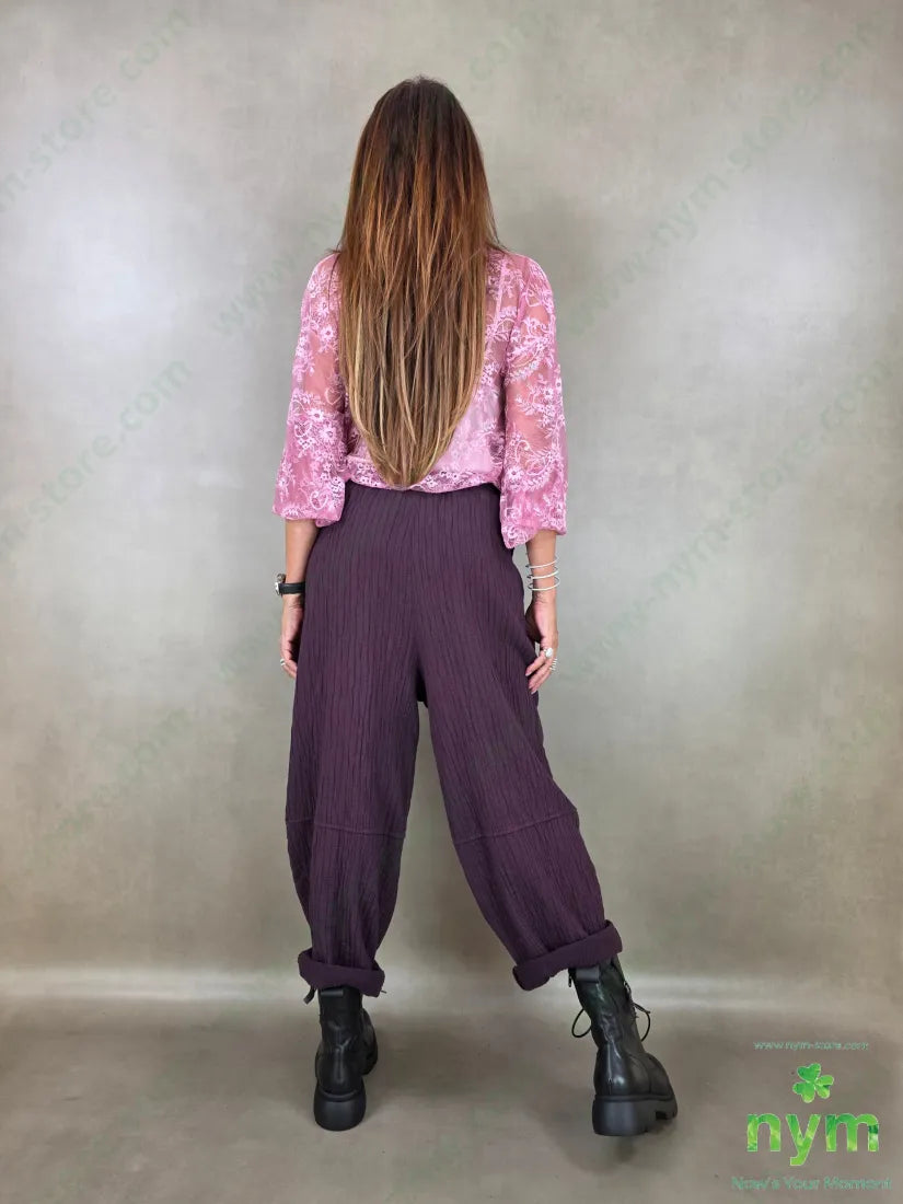 pantalone simil plisse 100co - PANTALONE