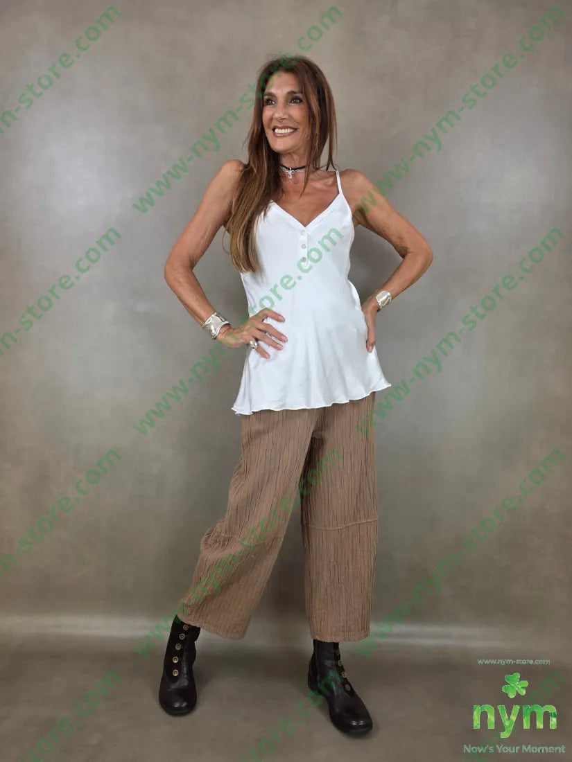 pantalone simil plisse 100co - PANTALONE