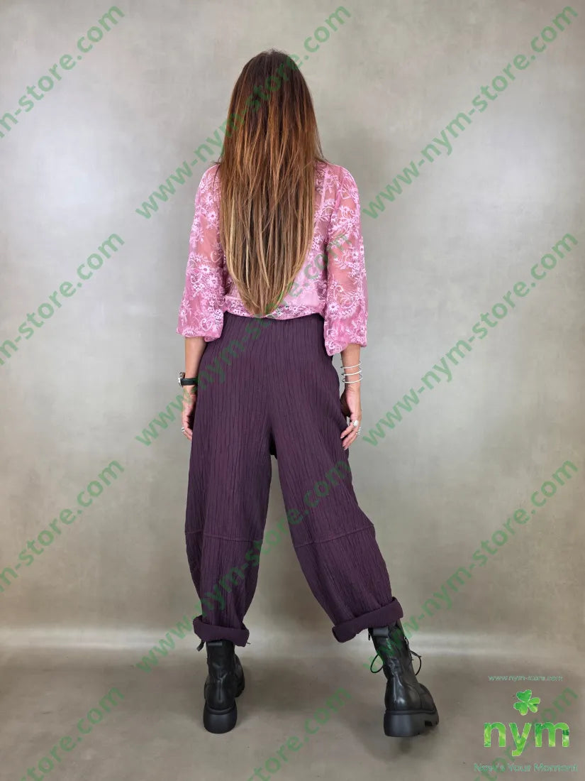 pantalone simil plisse 100co - PANTALONE