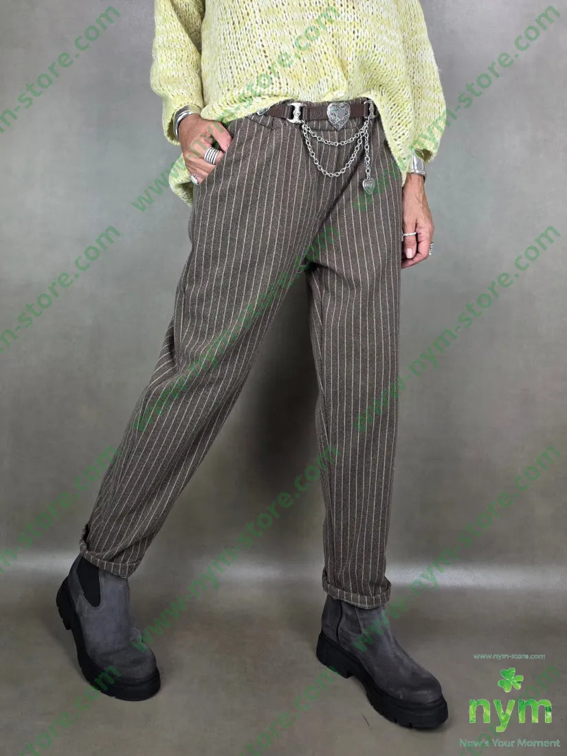 pantalone slim gessato 95pl5ea U / FANGO C. / AI25 PANTALONE