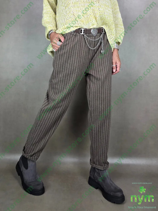 pantalone slim gessato 95pl5ea U / FANGO C. / AI25 PANTALONE