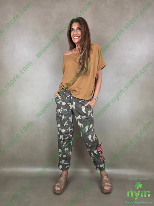 pantalone stampa camouflage 97co3ea - PANTALONE