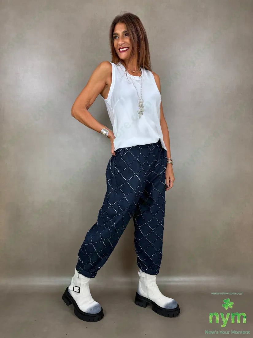 Pantalone taglio laser tasche asola 65co35pl - PANTALONE