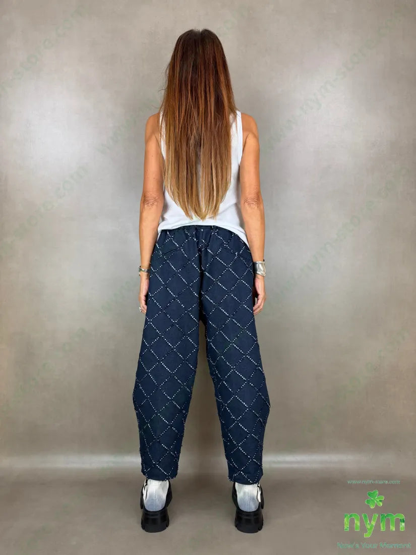 Pantalone taglio laser tasche asola 65co35pl - PANTALONE