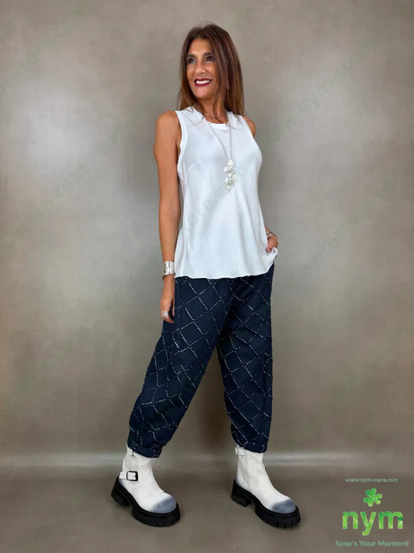 Pantalone taglio laser tasche asola 65co35pl - PANTALONE