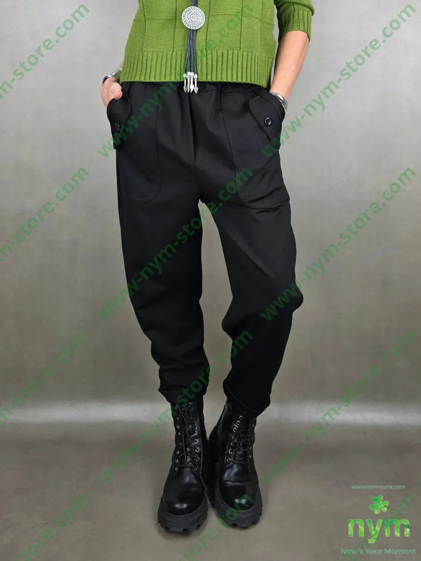 pantalone tasca piatta punto mi 68vi27pl5ea U / NERO / AI25 PANTALONE