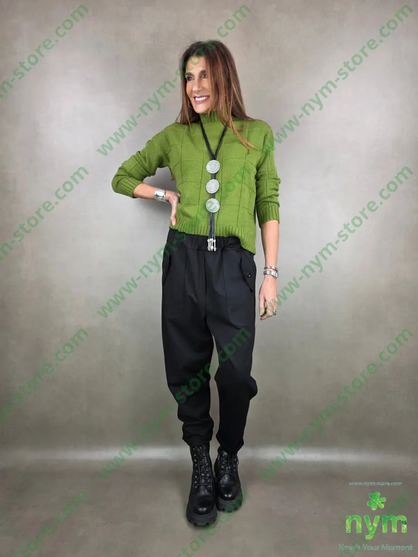 pantalone tasca piatta punto mi 68vi27pl5ea U / NERO / AI25 PANTALONE