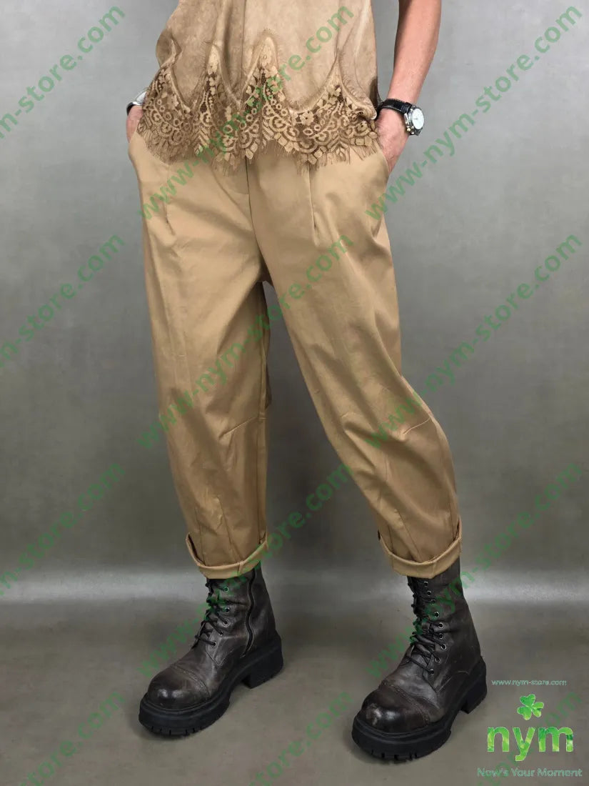 pantalone tencel cuciture fondo 69co29tc2ea U / CAMMELLO / PE26 PANTALONE