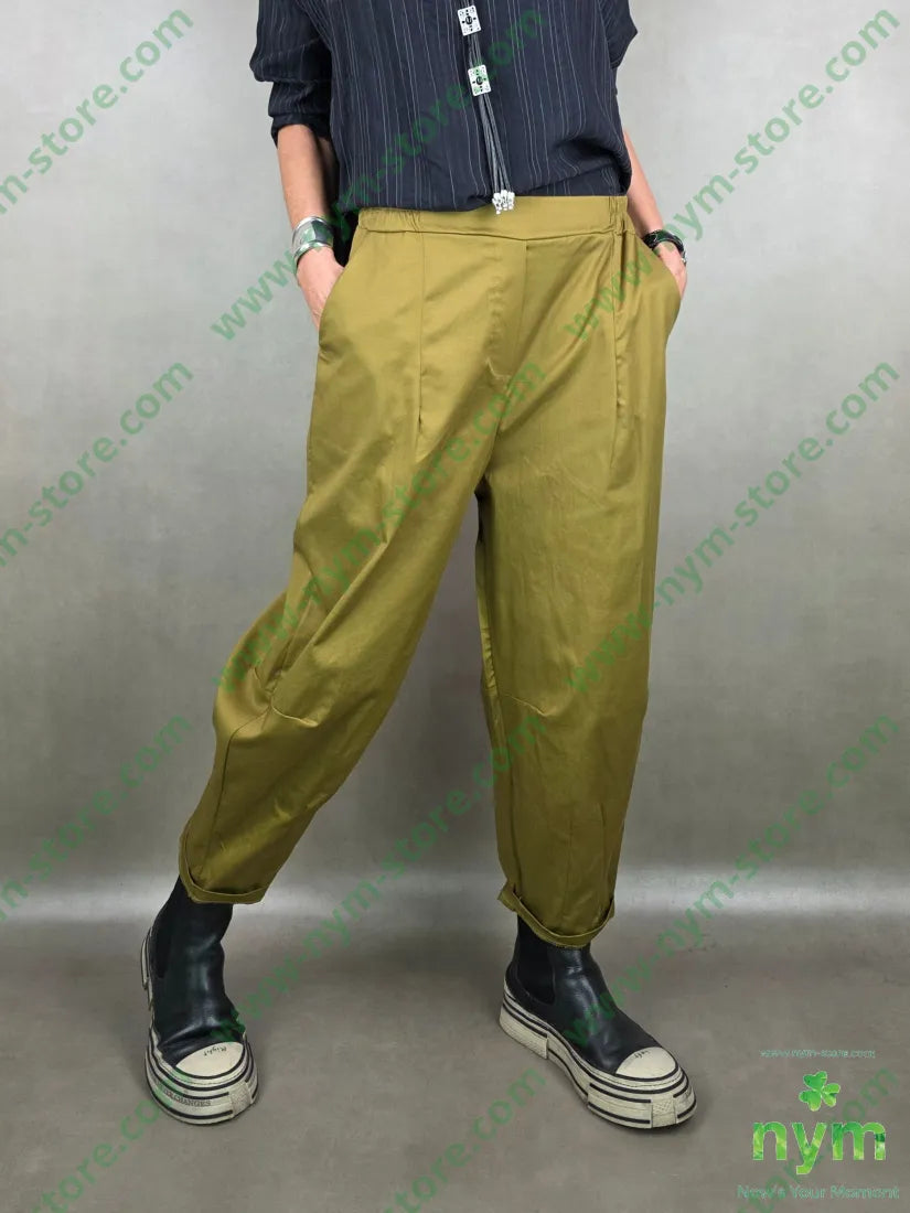 pantalone tencel cuciture fondo 69co29tc2ea U / OLIO / PE26 PANTALONE