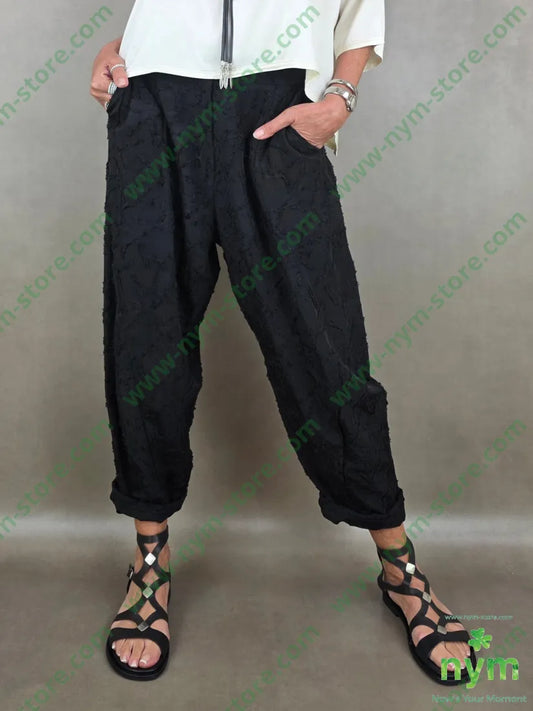 pantalone tencell dettaglio imbuto 50tc35vi15li - U / NERO / PE26 - PANTALONE