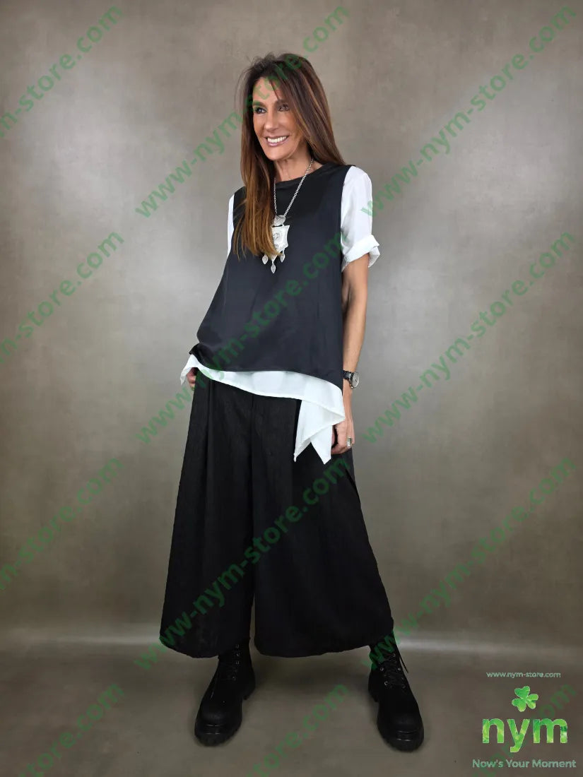 pantalone tessuto a nodi corto e largo 45ly30vi22ny PANTALONE