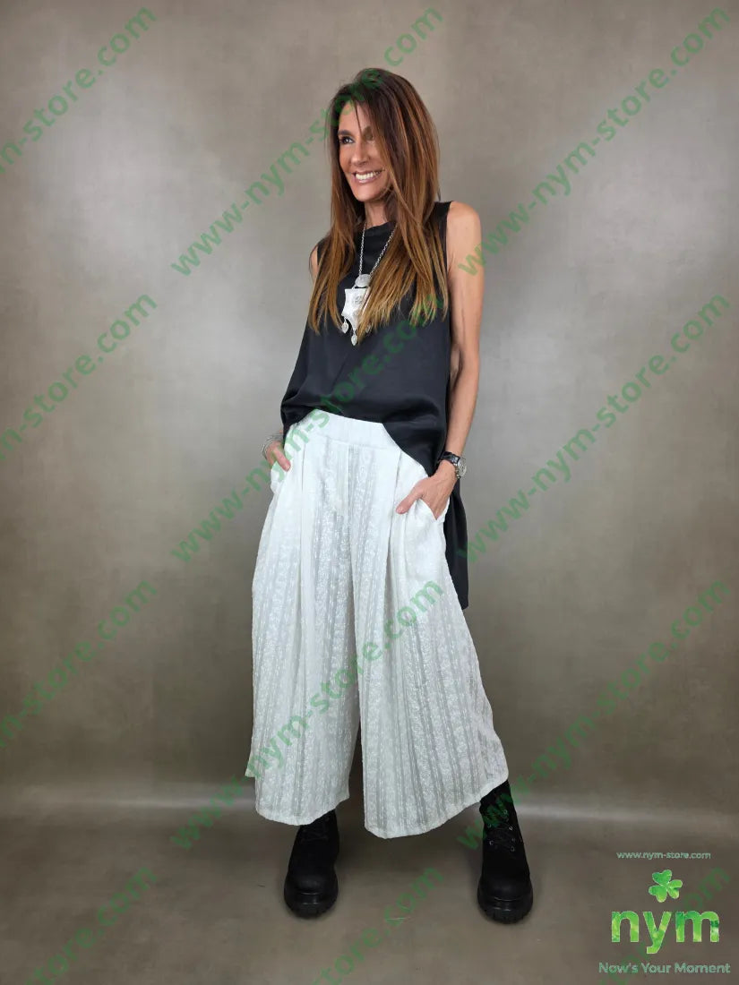 pantalone tessuto a nodi corto e largo 45ly30vi22ny PANTALONE