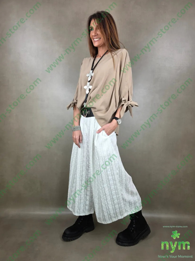 pantalone tessuto a nodi corto e largo 45ly30vi22ny PANTALONE