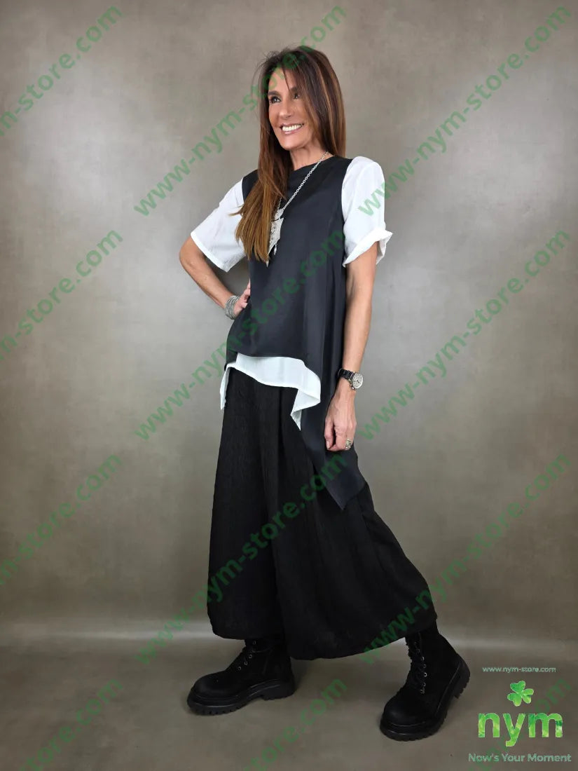 pantalone tessuto a nodi corto e largo 45ly30vi22ny PANTALONE