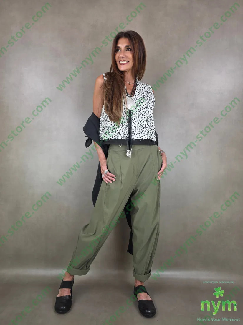 pantalone tessuto bengalina dettaglio imbuto 79vi19ny2ea - PANTALONE