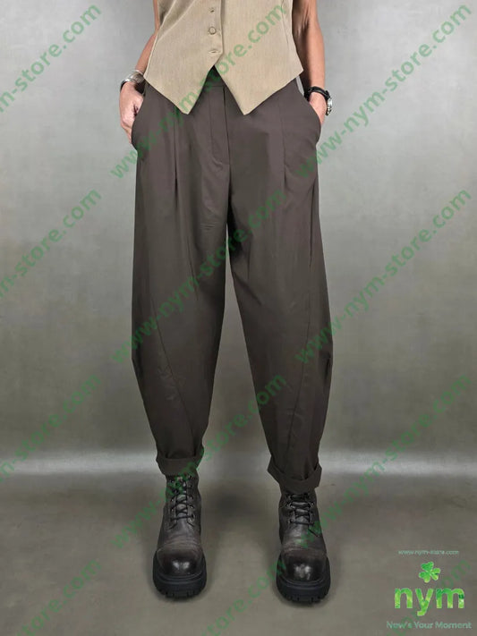 pantalone tessuto bengalina dettaglio imbuto 79vi19ny2ea U / MARRONE / PE26 PANTALONE